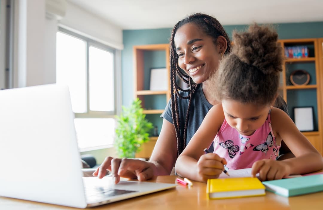 A parent and learner ready for the school year